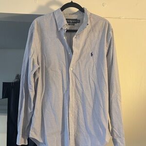 Ralph Lauren Men's Light Blue Checkered Shirt